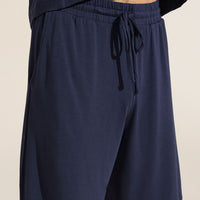 Men's Navy TENCEL™ Modal Short Pajama Set - Crew Neck Top with Elastic Waistband