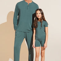Men's Relaxed Fit TENCEL™ Modal Long Pajama Set with Pockets - Agave Color