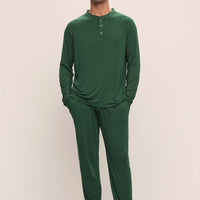 Men’s Forest Green TENCEL™ Modal Long Pajama Set – Soft, Breathable & Comfortable Sleepwear