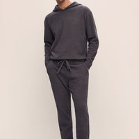 Men's Eco-Friendly Graphite Boucle Jogger Pants with Pockets & Adjustable Drawstring