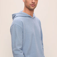 Men's Wedgewood Blue Eco-Friendly Boucle Hoodie - Relaxed Fit Design