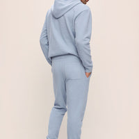 Men's Wedgewood Blue Eco-Friendly Recycled Polyester Boucle Jogger Pants with Pockets
