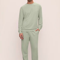 Men's Eco-Friendly Matcha French Terry Joggers with Pockets - Relaxed Fit