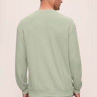 Men's Eco-Friendly Matcha French Terry Sweatshirt - Relaxed Fit Cotton Blend