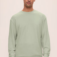 Men's Eco-Friendly Matcha French Terry Sweatshirt - Relaxed Fit Cotton Blend