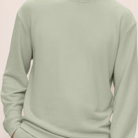 Men's Eco-Friendly Matcha French Terry Sweatshirt - Relaxed Fit Cotton Blend