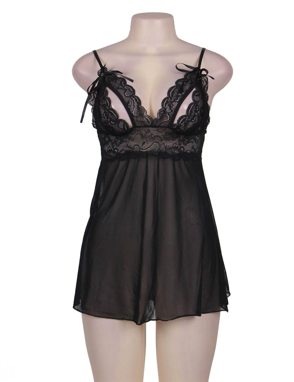 Babydoll Lingerie Black Lace Sexy Nightwear