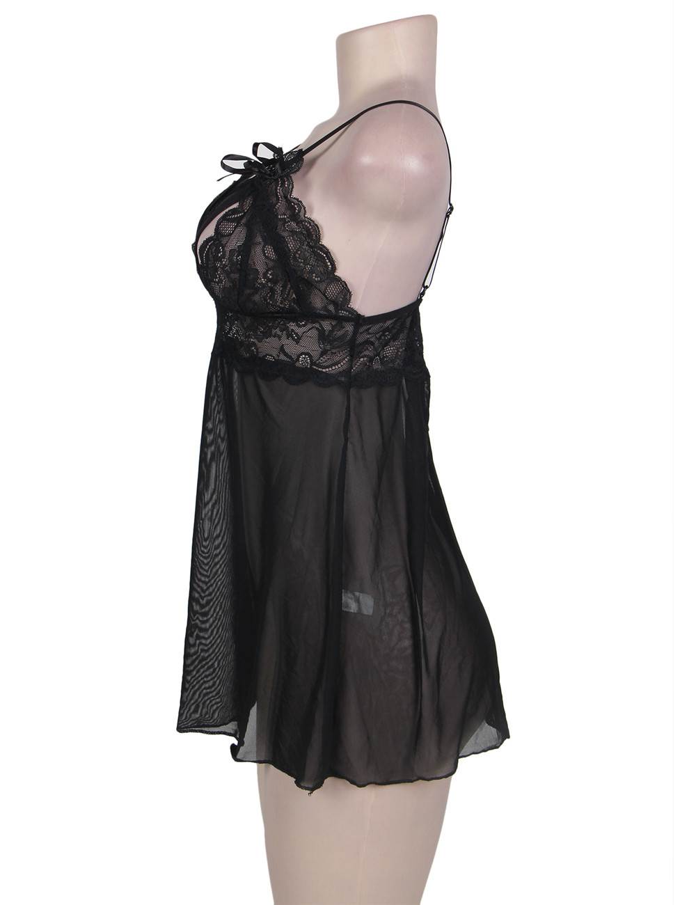 Babydoll Lingerie Black Lace Sexy Nightwear