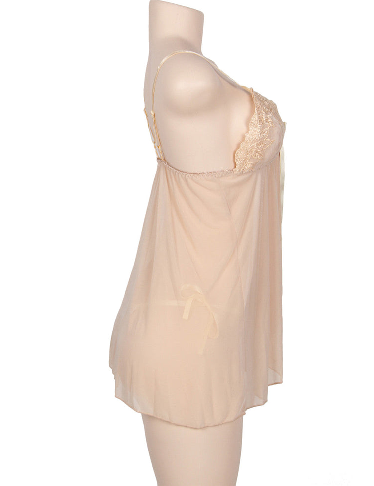 Babydoll Lingerie Nude Satin Sexy Design