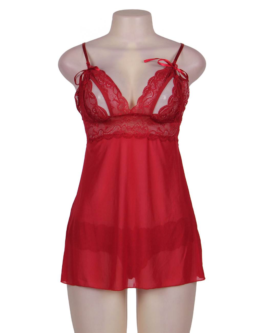 Babydoll Lingerie Red Lace Sexy Nightwear