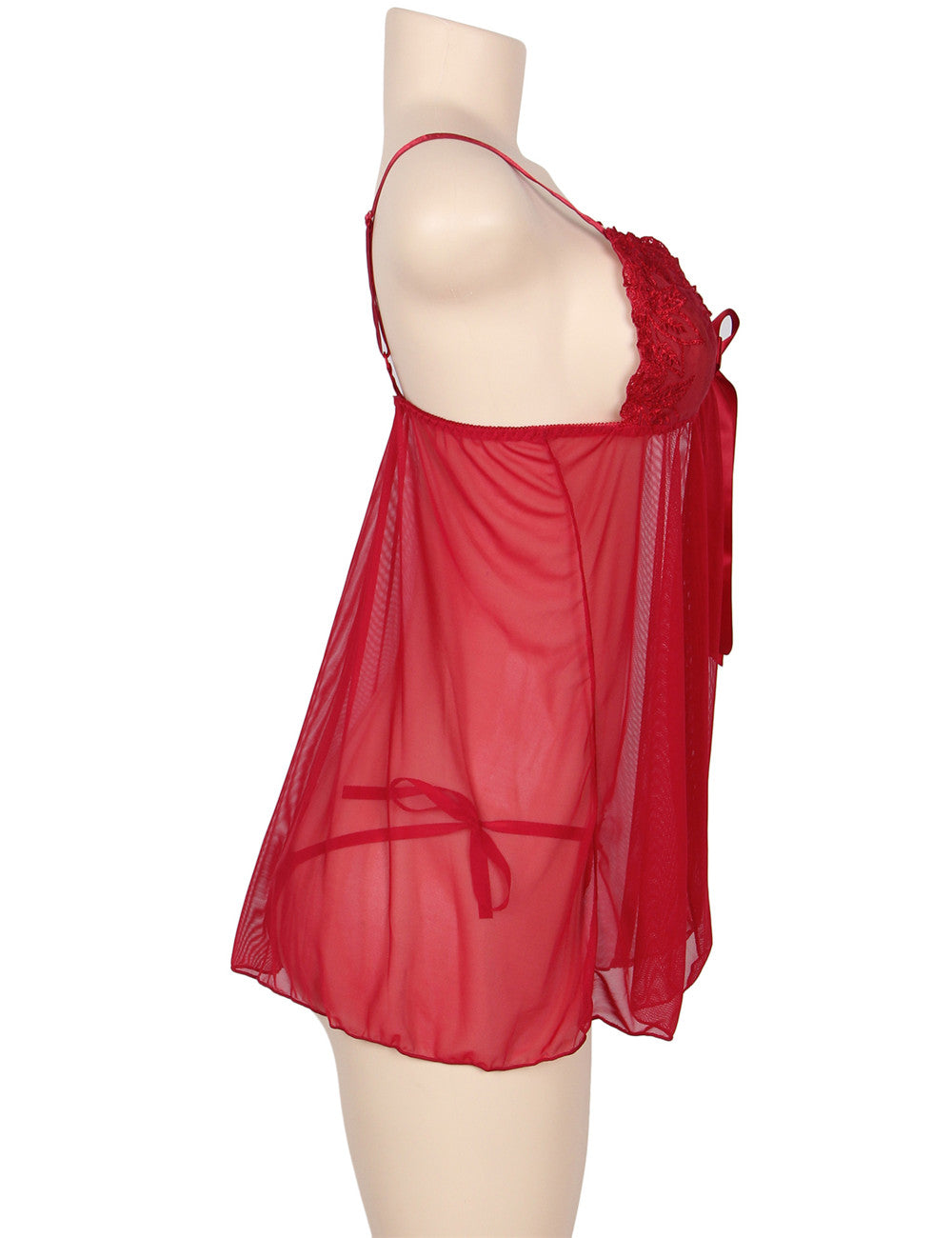 Babydoll Lingerie Red Sheer Sexy Nightdress