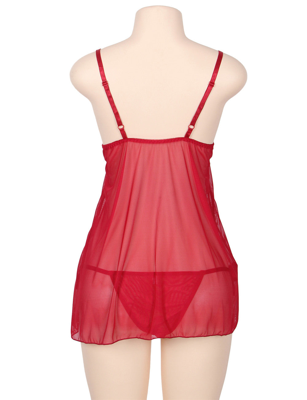 Babydoll Lingerie Red Sheer Sexy Nightdress