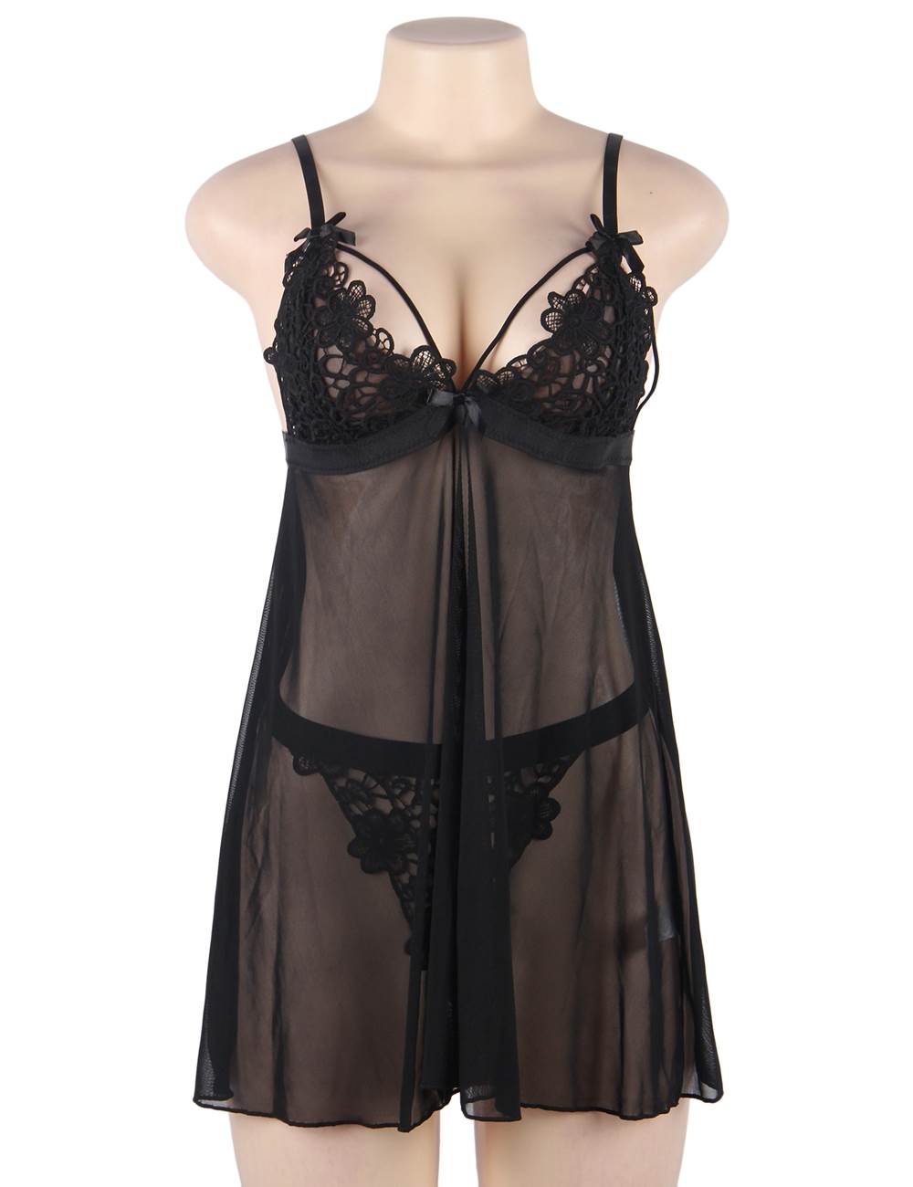 Black Babydoll Lingerie Set - Luxury Women's Nightwear