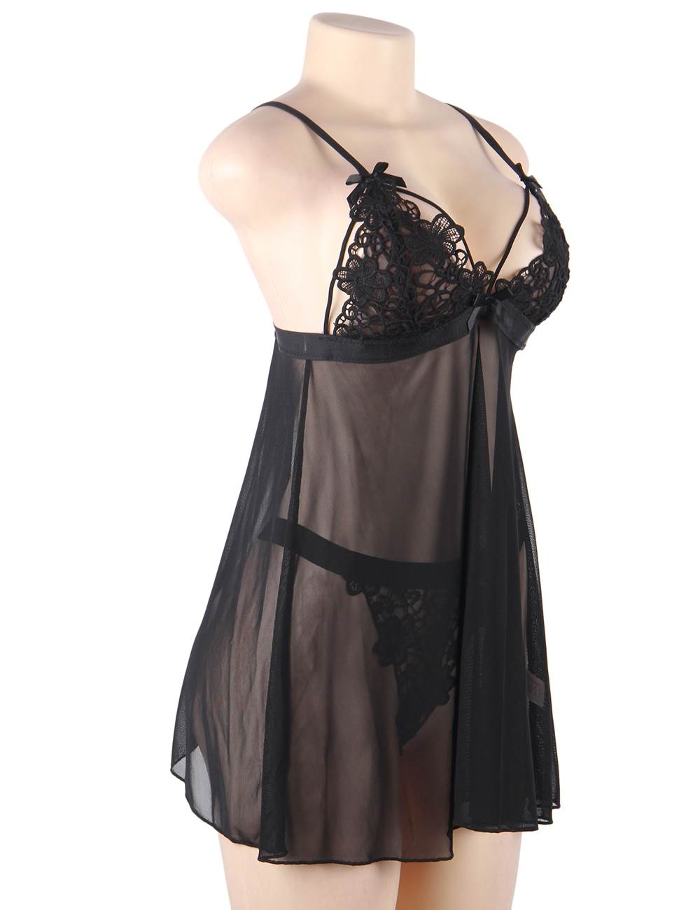 Black Babydoll Lingerie Set - Luxury Women's Nightwear