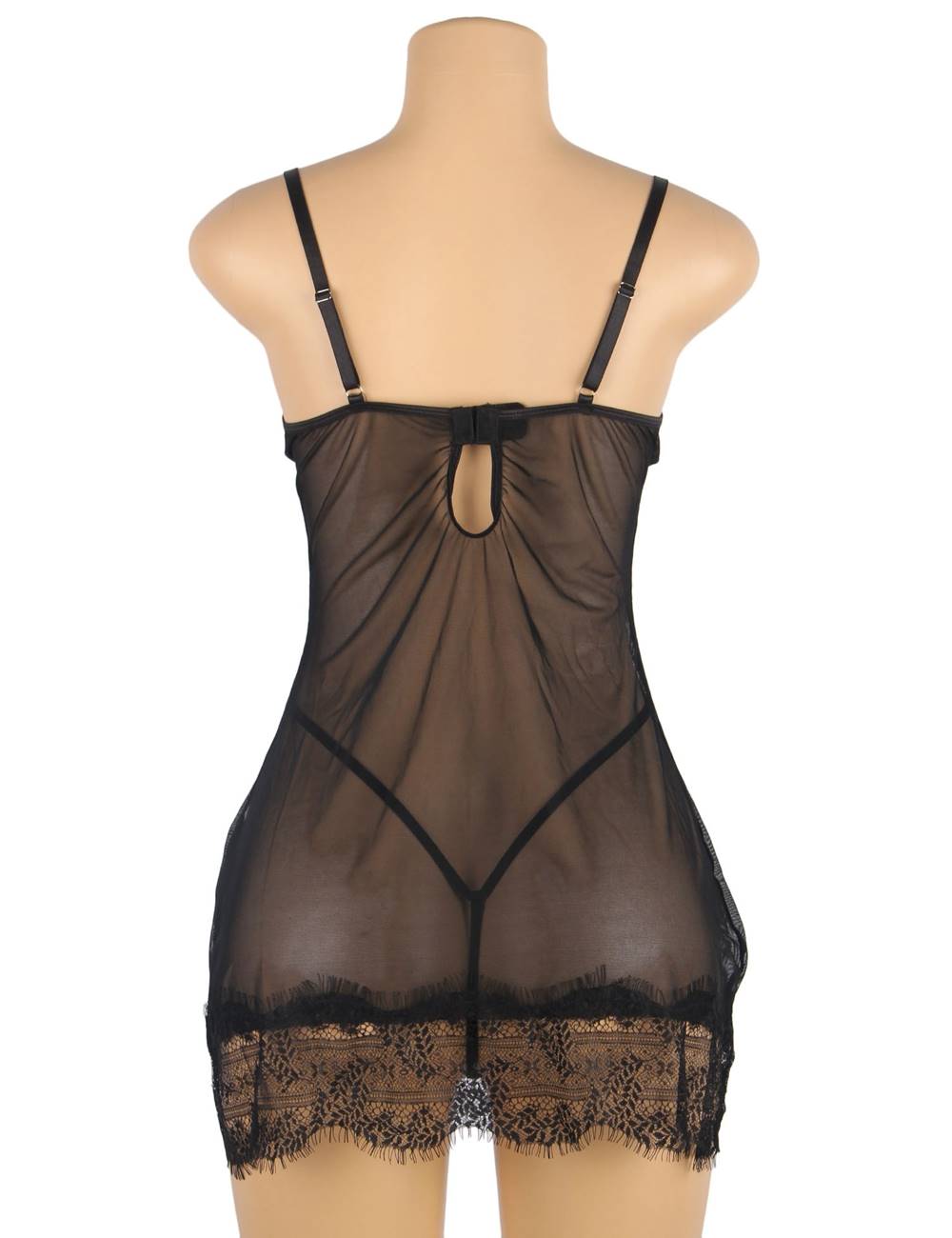 Black Babydoll Lingerie Set with Alluring Lace