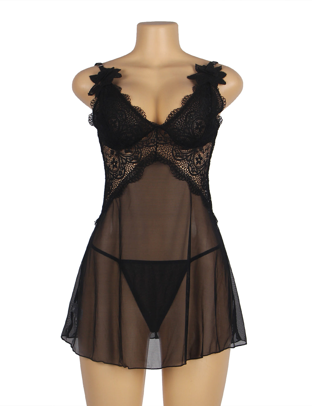 Black Lace Babydoll Dress | Sexy Women Nightwear