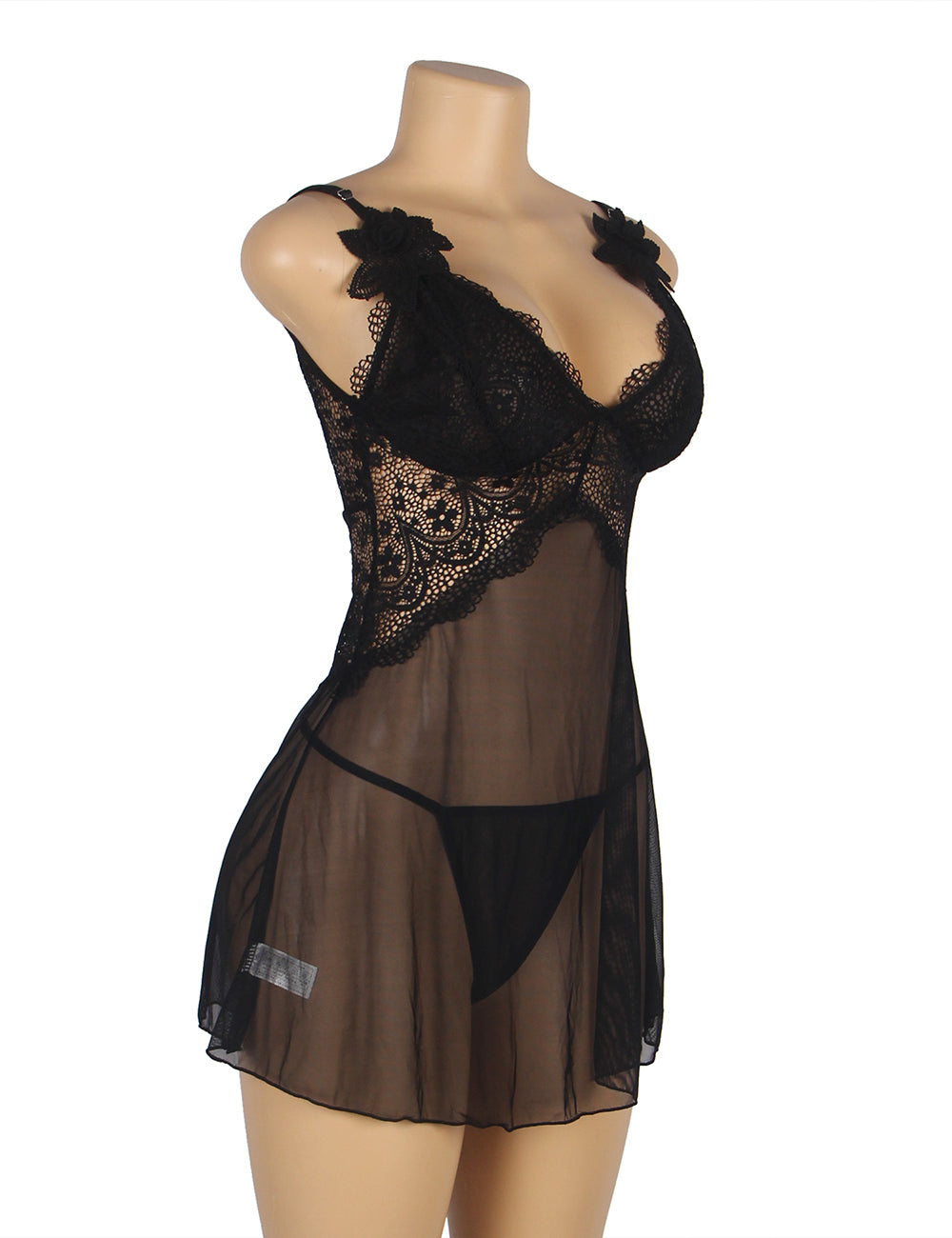 Black Lace Babydoll Dress | Sexy Women Nightwear