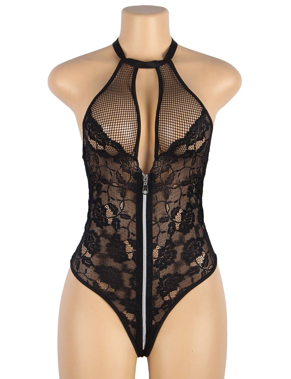 Black Lace Bodysuit Sheer Sexy Lingerie