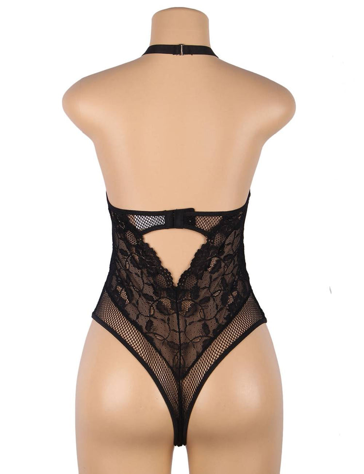 Black Lace Bodysuit Sheer Sexy Lingerie