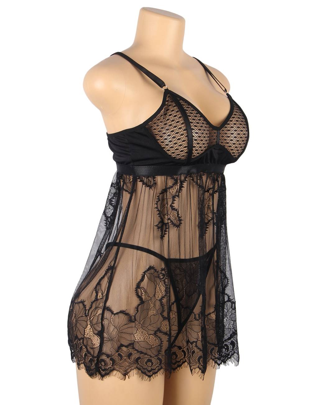 Black Lace Lingerie Dress Flattering Fit COCO BOUDOIR