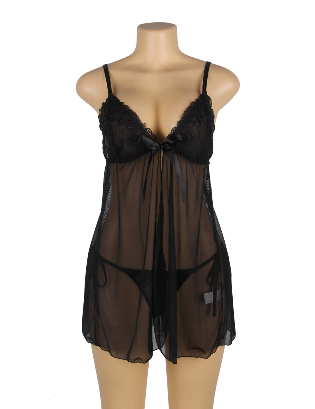 Black Sheer Babydoll Lady Lingerie Nightwear