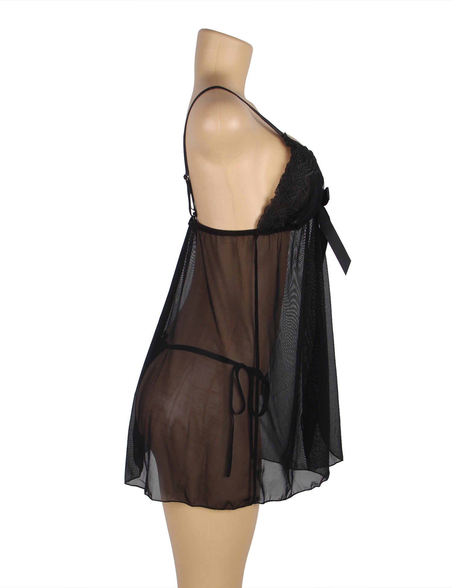 Black Sheer Babydoll Lady Lingerie Nightwear