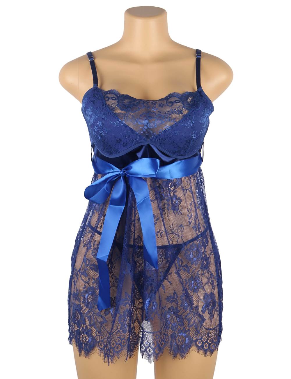 Blue Lingerie Set Sexy Nightwear Teddy Design