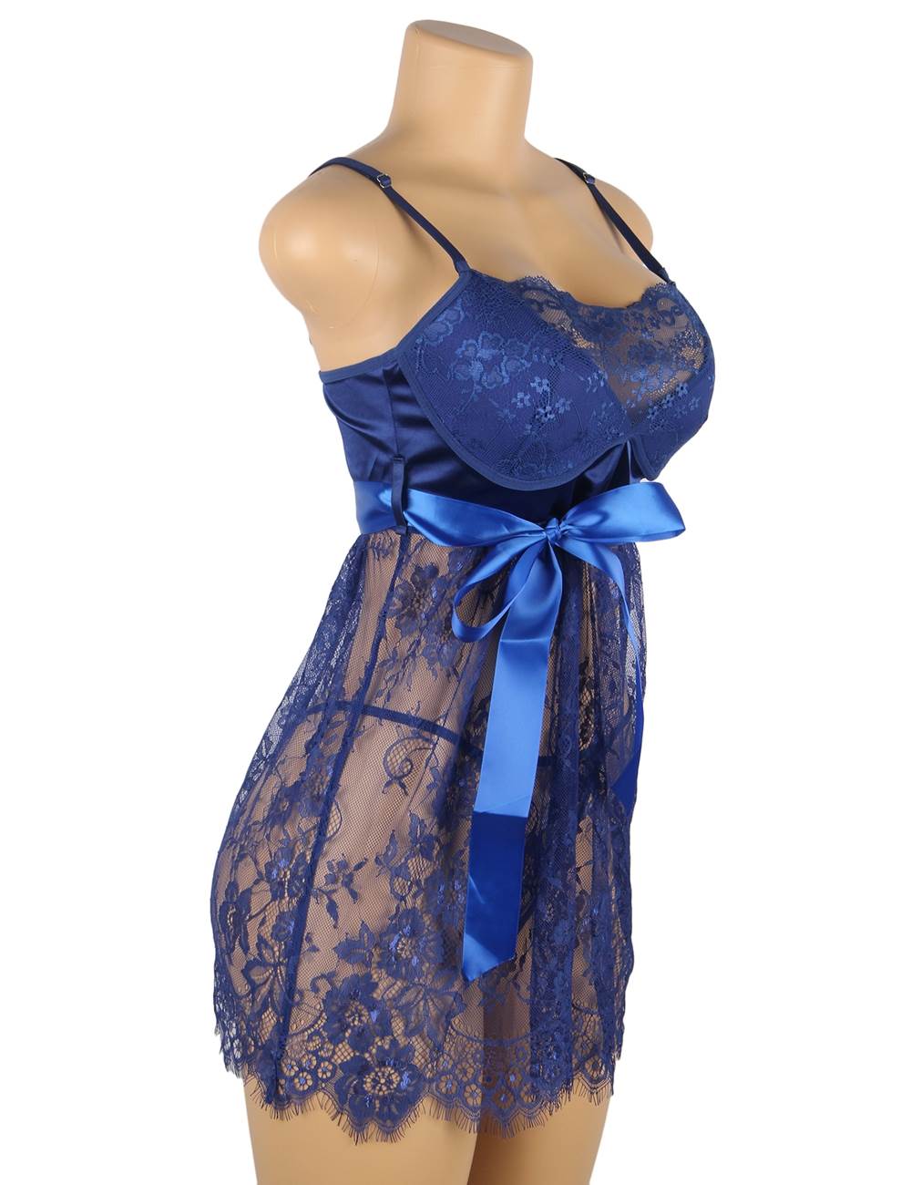 Blue Lingerie Set Sexy Nightwear Teddy Design