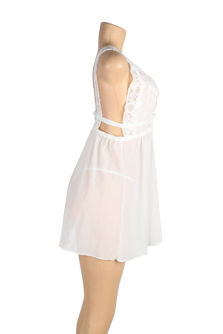 Bridal Lingerie Dress White Delicate Lace Nightwear