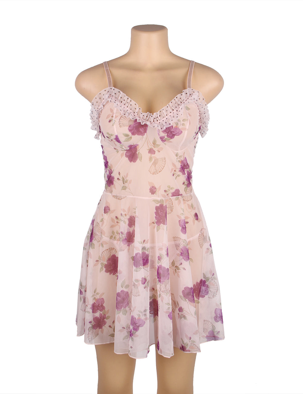 Floral Plus Size Babydoll Pink Romantic Design