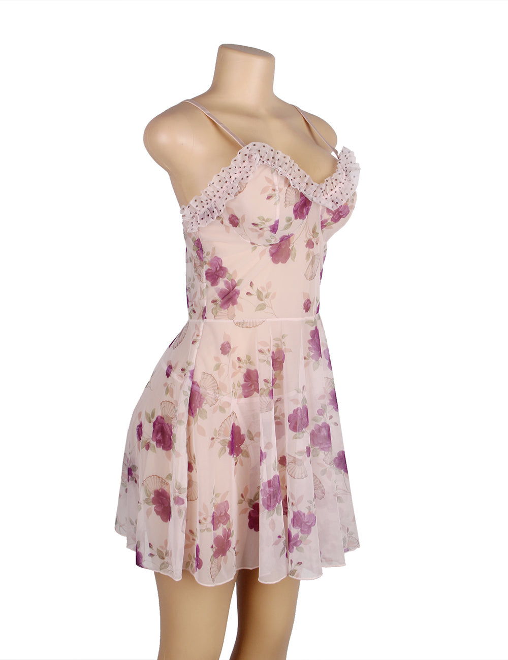 Floral Plus Size Babydoll Pink Romantic Design