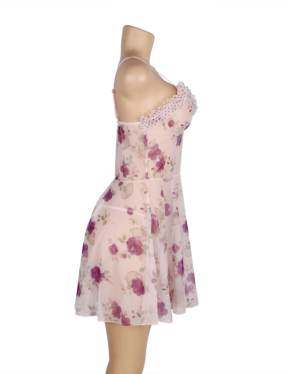 Floral Plus Size Babydoll Pink Romantic Design