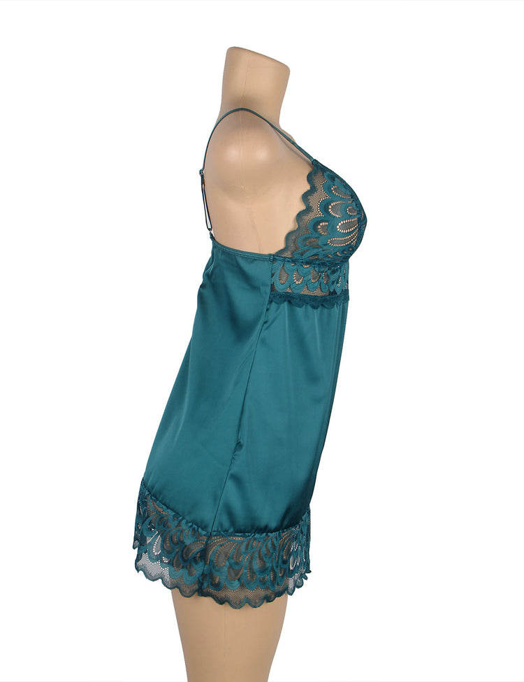 Lace Babydoll Green Sexy Lingerie Nightdress