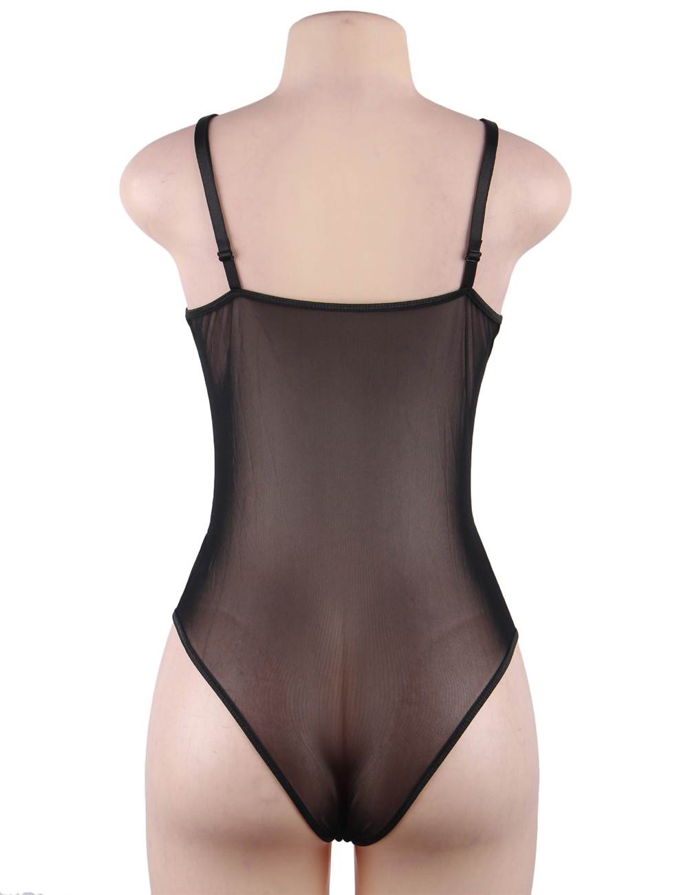 Lace Bodysuit Black Sexy Sheer Crotchless Lingerie