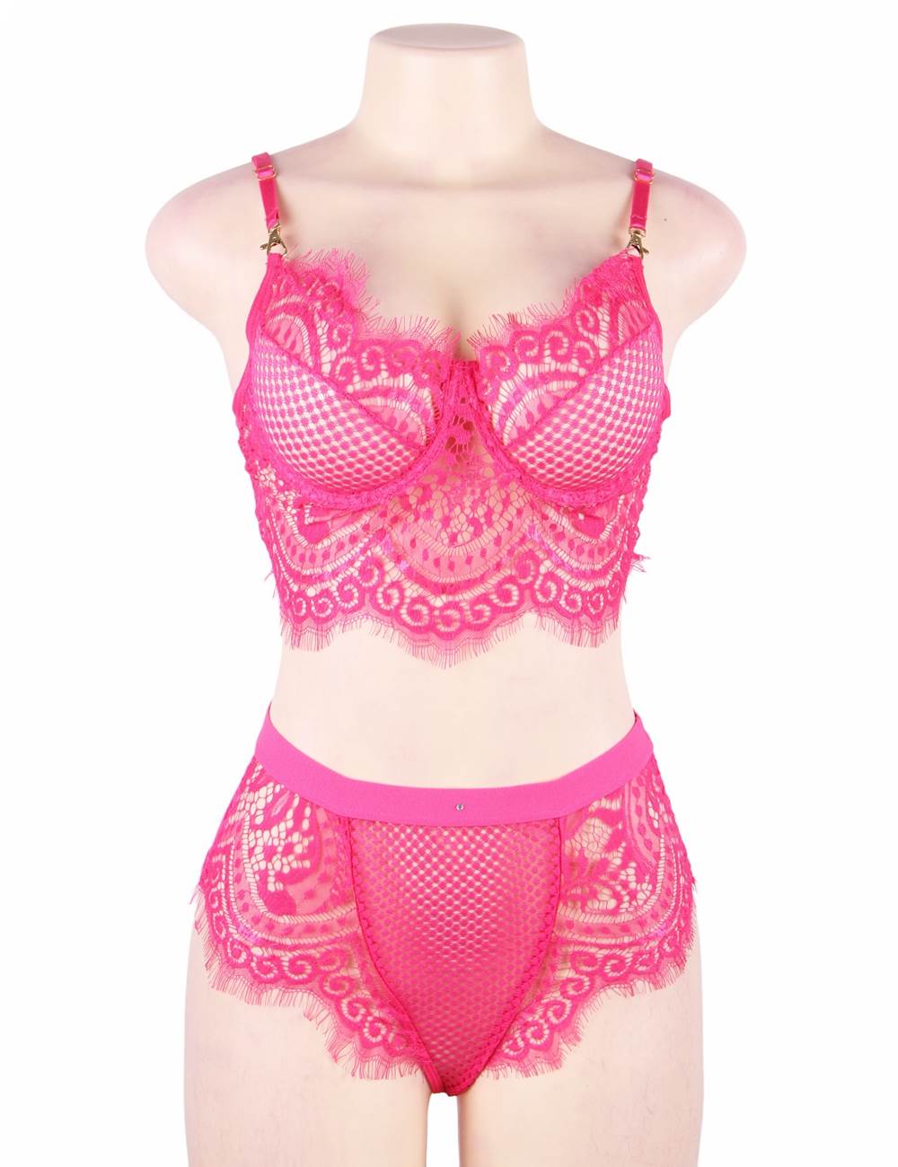 Lace Bra Set Red Romantic Design