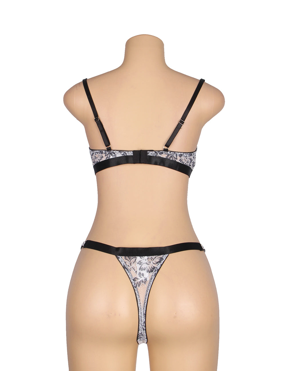 Lace Lingerie Set Black/White Delicate Design