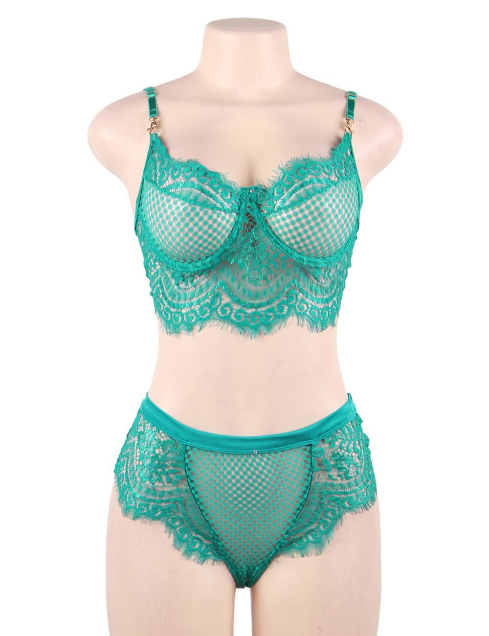 Lace Lingerie Set Emerald Bra and Panty