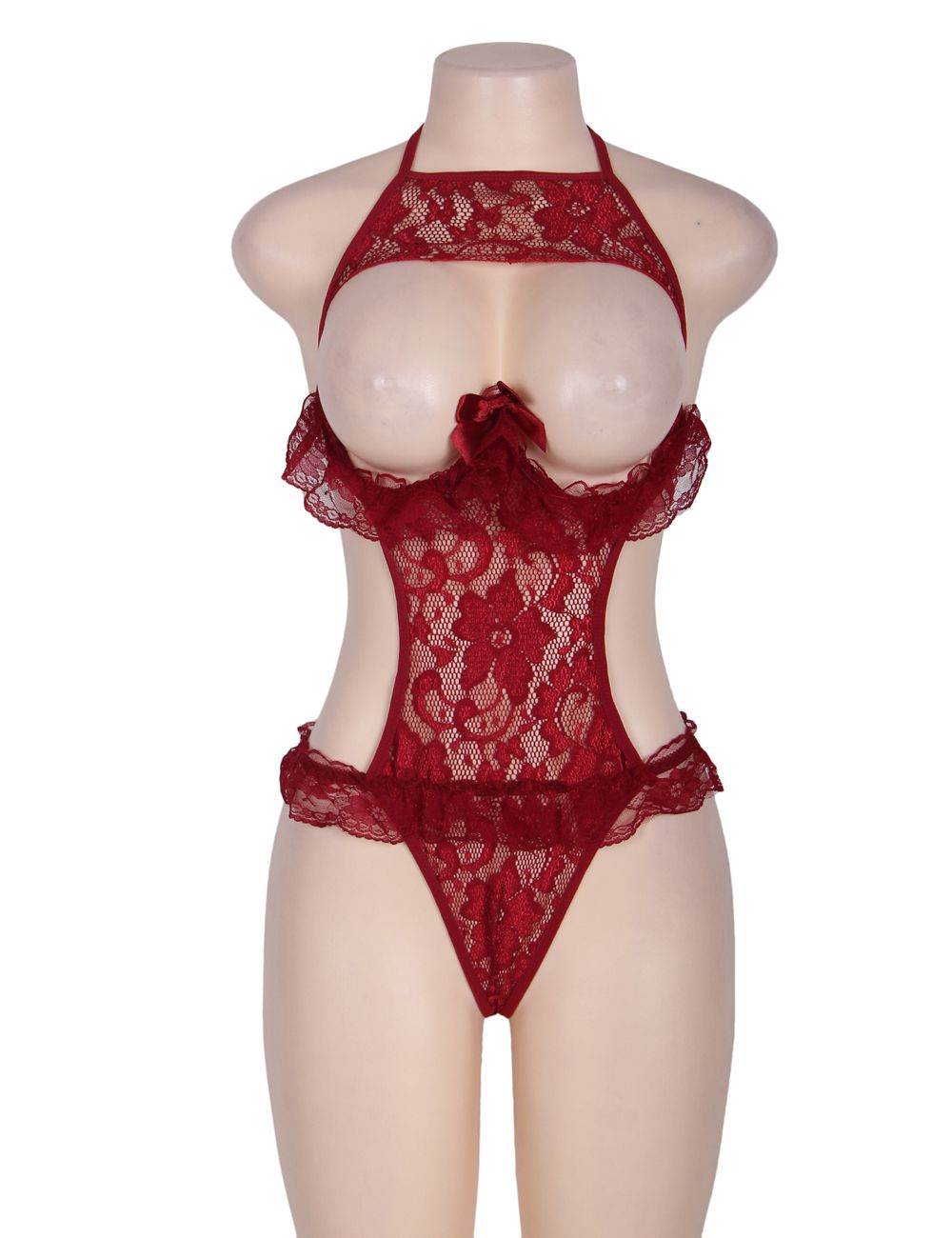 Lace Teddy Lingerie Pink See Through Design