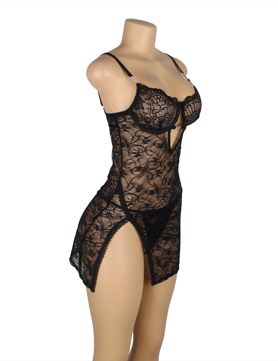 Lingerie Dress Black Sexy Lace Nightwear