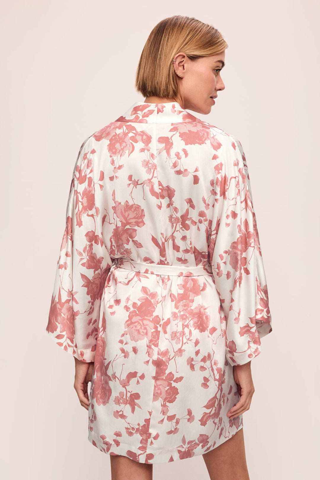 Eberjey x L'AGENCE - Inez Washable Silk Printed Short Robe