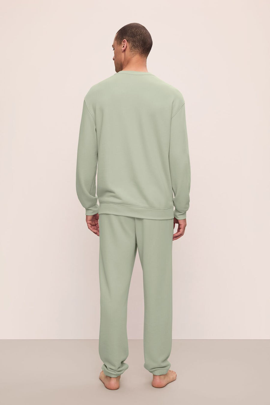 Men's Eco-Friendly Matcha French Terry Joggers with Pockets - Relaxed Fit