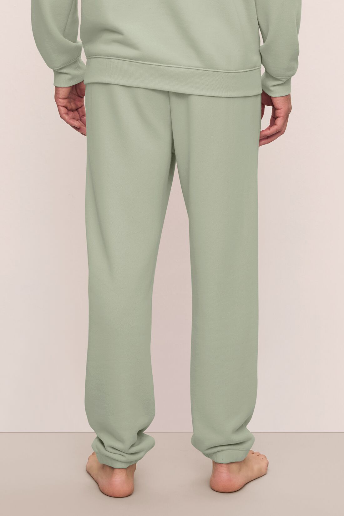 Men's Eco-Friendly Matcha French Terry Joggers with Pockets - Relaxed Fit