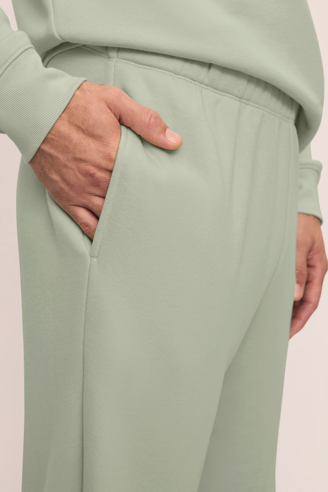 Men's Eco-Friendly Matcha French Terry Joggers with Pockets - Relaxed Fit