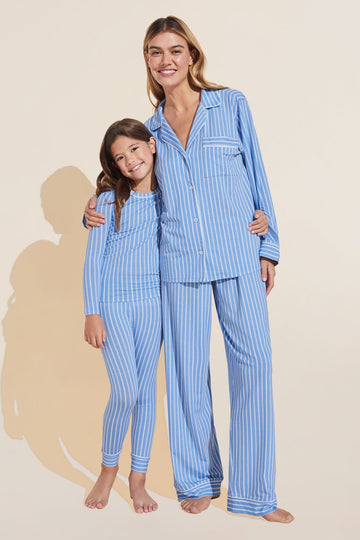 Kids Unisex Long Sleeve Nordic Stripes PJ Set in Soft TENCEL™ Modal - Cozy & Comfortable Sleepwear.