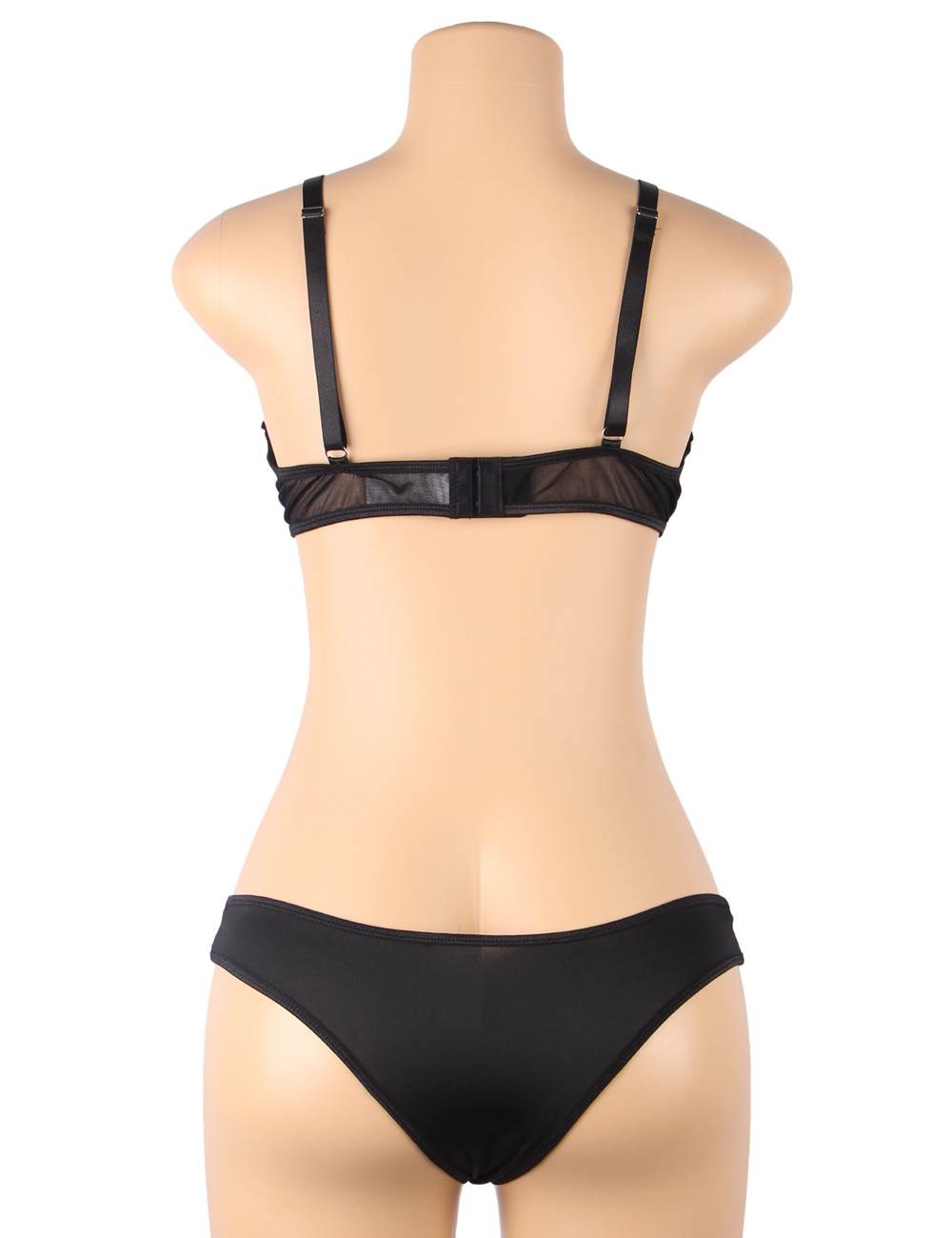 Mesh Bra Set Black Sexy See-through Lingerie