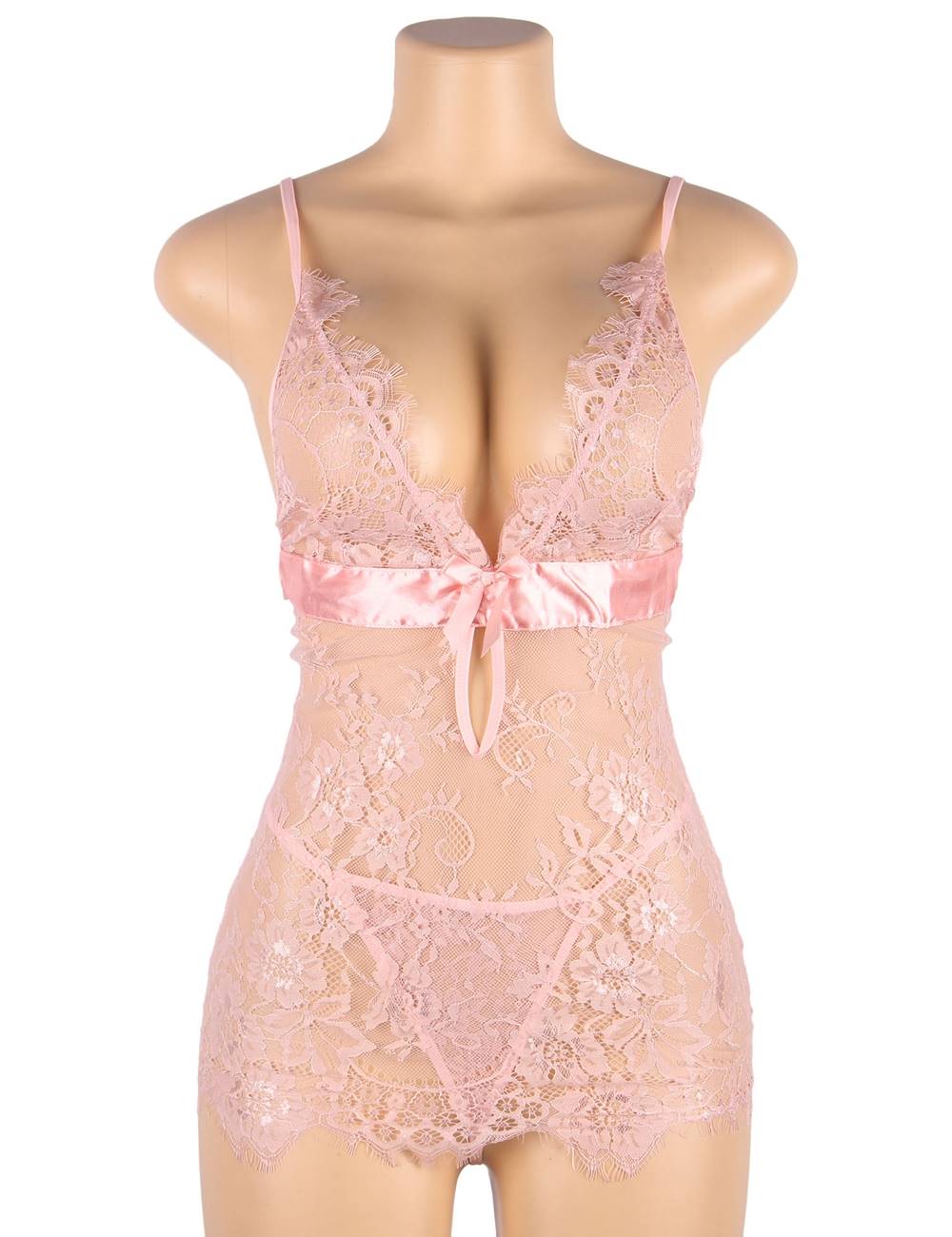 Pink Lace Babydoll Sexy Lingerie Set COCO BOUDOIR