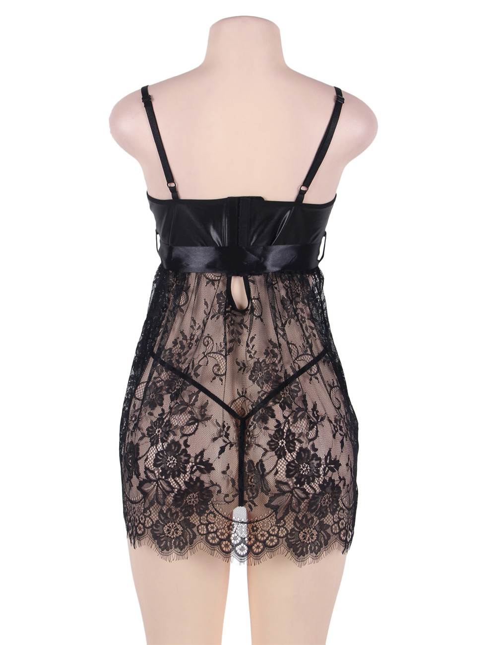 Plus Size Lace Lingerie Set Black Romantic Feminine