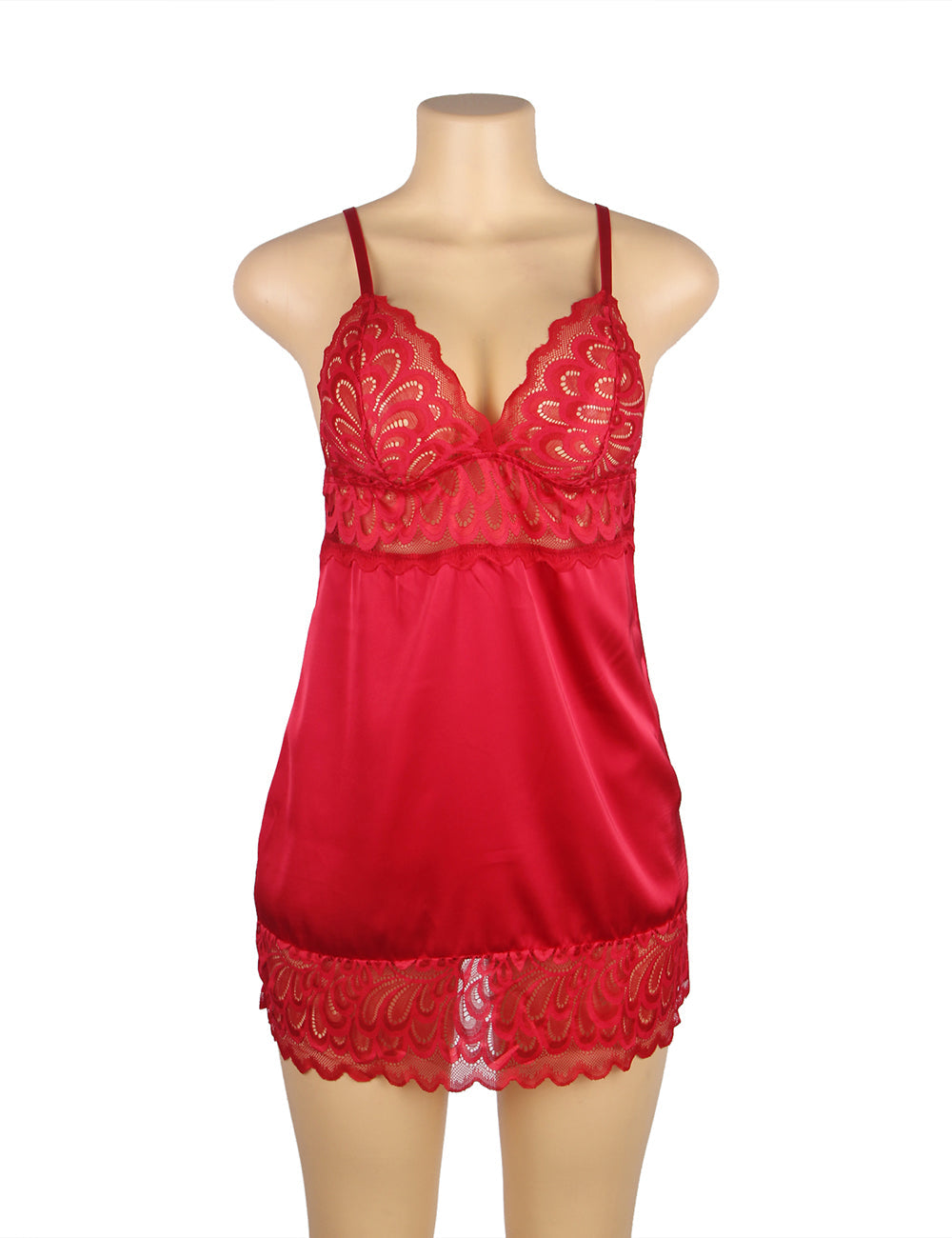 Red Babydoll Sexy Floral Lace Women's Nightdress