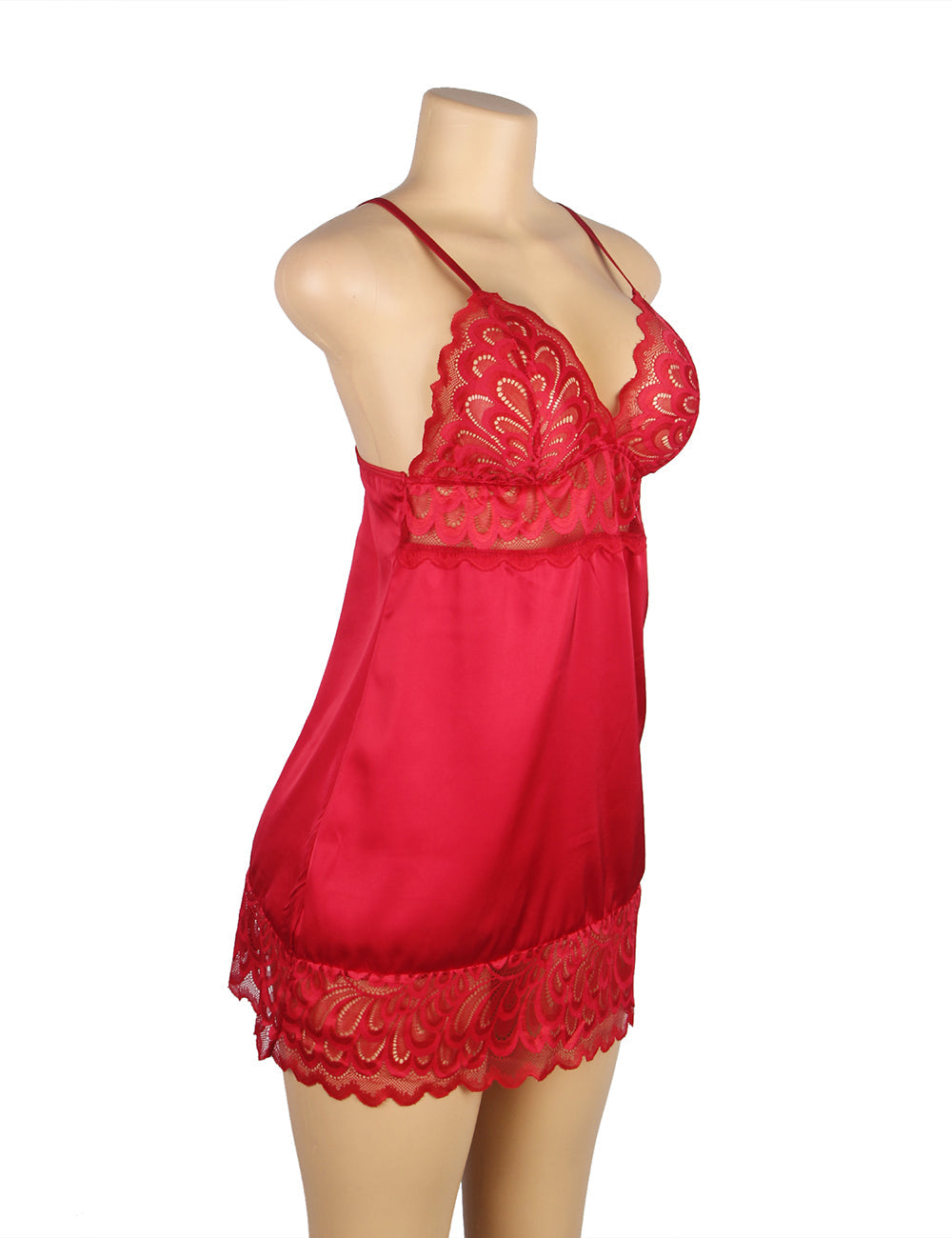 Red Babydoll Sexy Floral Lace Women's Nightdress