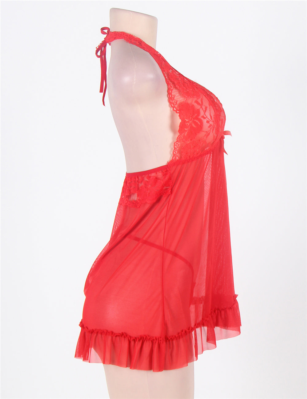 Red Lace Teddy Sexy See-Through Nightwear